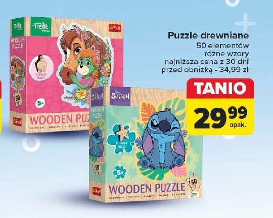 Puzzle drewniane 50 el. stitch Trefl promocja