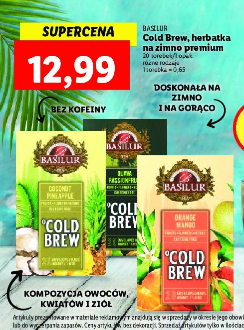 Herbata coconut pineapple Basilur cold brew promocje