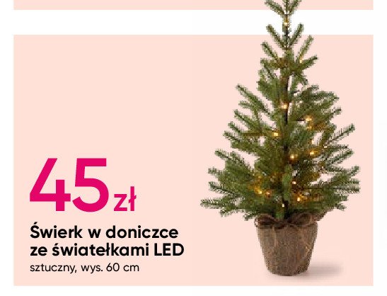 Świerk ze światełkami 60 cm promocja