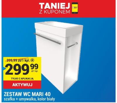 ZESTAW WC MARI 40 szafka + umywalka, kolor biały promocja w Merkury Market