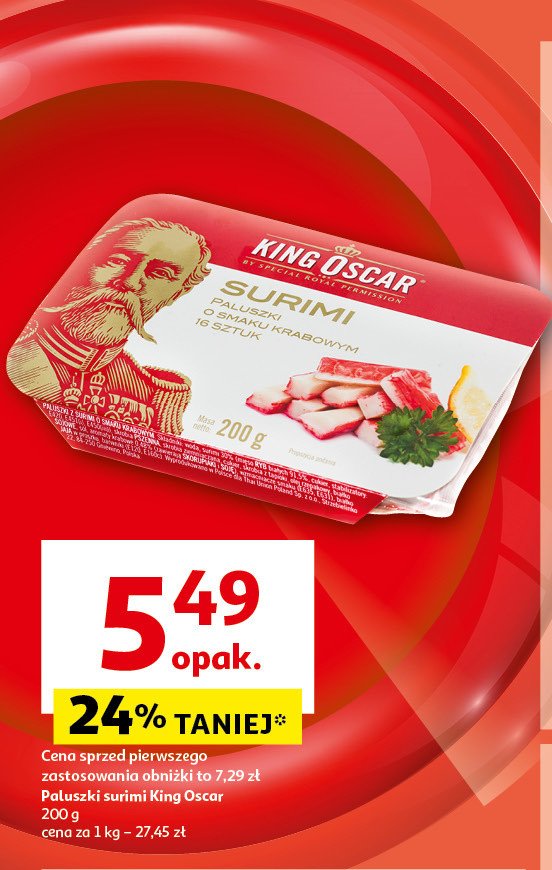 Paluszki krabowe Surimi King Oscar promocja