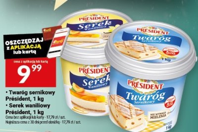 Twaróg sernikowy Président, 1 kg promocja w Twój Market