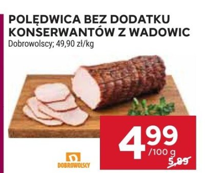 Polędwica bez dodatku konserwantów z Wadowic Dobrowolscy promocja w Stokrotka