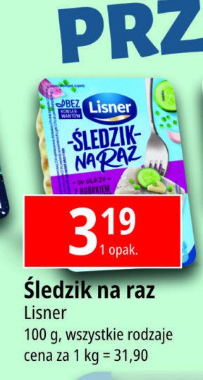 Śledzik na raz z ogórkiem i czosnkiem Lisner śledzik na raz promocja