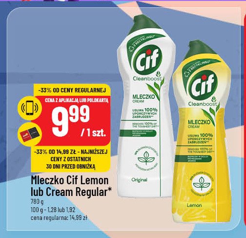 Mleczko do czyszczenia z mikrokryształkami Cif cream promocja