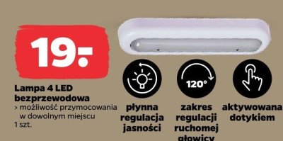 Lampa 4 LED bezprzewodowa z możliwością przymocowania w dowolnym miejscu promocja w Netto