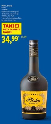 Brandy Pliska 0,5 l promocja w Lidl