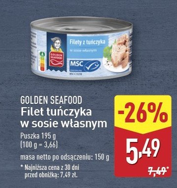 Filety z tuńczyka w sosie własnym Golden seafood promocja w Aldi