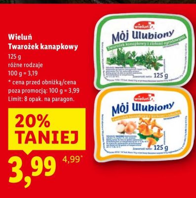 Twarożek kanapkowy różne rodzaje  promocja w Lidl