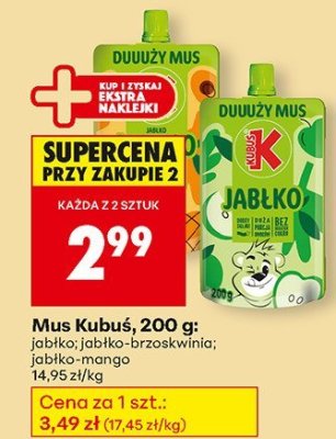 Mus Kubuś 200 g multiwitamina promocja w Biedronka