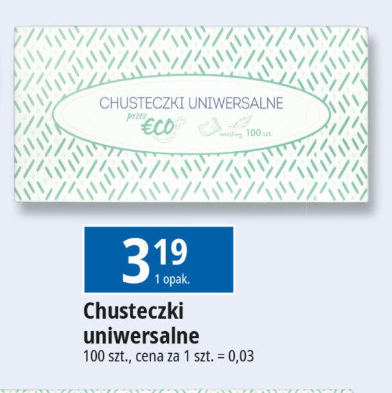 Chusteczki uniwersalne Eco+ promocja w Leclerc