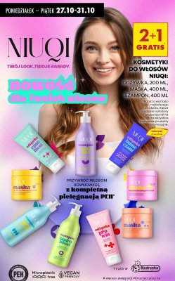 Kosmetyki do włosów Niuqi: odżywka 200 ml, maska 400 ml, szampon 400 ml promocja w Biedronka
