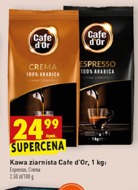 Kawa crema Cafe d'or barista promocja