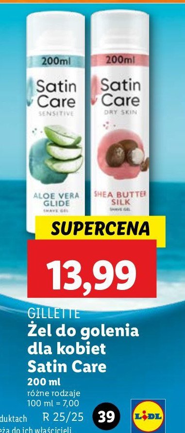 Żel do golenia sensitive skin Gillette satin care promocja w Rossmann