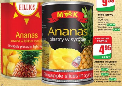 Ananas w syropie promocja w Dino