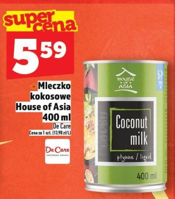 Mleczko kokosowe House of Asia 400ml promocja w TOPAZ