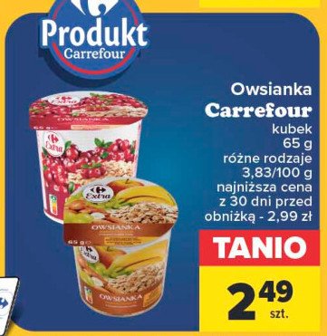 Owsianka owoce i orzechy Carrefour extra promocja