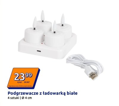 Podgrzewacze z ładowarką białe promocja w Action