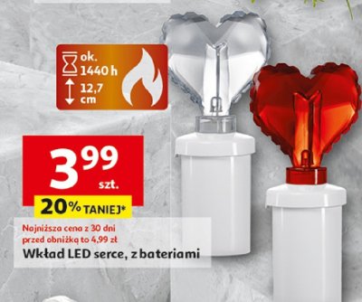 Wkład LED serce, z bateriami promocja w Auchan