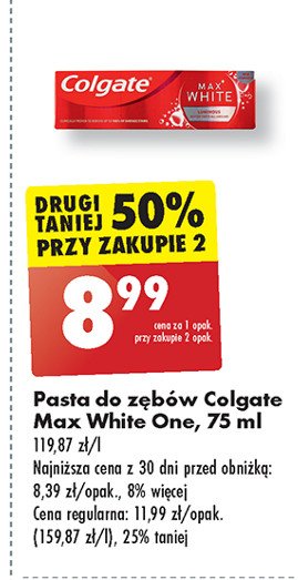 Pasta do zębów luminous Colgate max white promocja