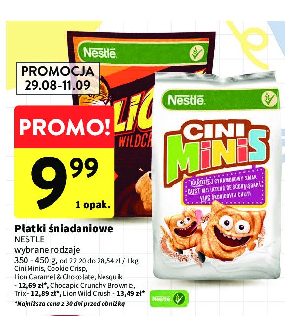 Płatki śniadaniowe Nestle trix promocja