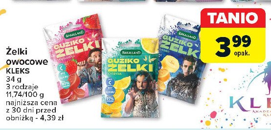 Guziko żelki truskawkowe Bakalland promocja