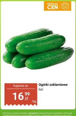 Ogórki szklarniowe luz promocja w Biedronka
