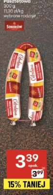 Pasztetowa Sokołów 300g wybrane rodzaje promocja w Delikatesy Centrum