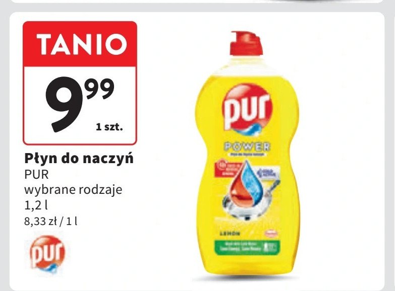 Żel do mycia naczyń lemon extra PUR POWER 3XACTION promocja w Intermarche