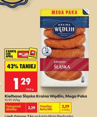 Kiełbasa Śląska Kraina Wędlin Mega Paka promocja w Biedronka