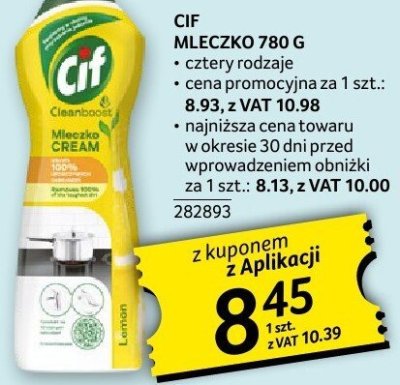 Mleczko czyszczące CIF 780g promocja w Selgros