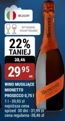 Wino musujące Mionetto Prosecco 0,75 l promocja w bi1