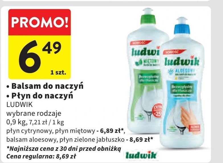 Płyn do mycia naczyń premium zielone jabłuszko Ludwik promocja