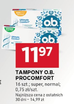 TAMPONY O.B. PROCOMFORT promocja w Stokrotka