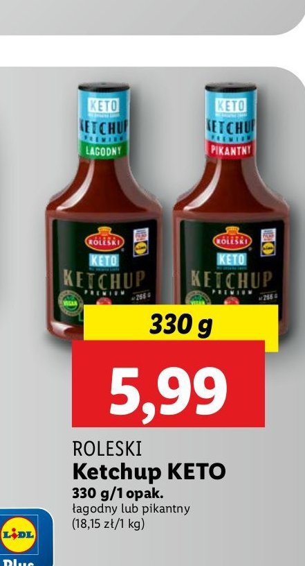 Ketchup łagodny ROLESKI KETO promocja