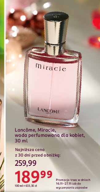 Woda perfumowana Lancome miracle promocja w Rossmann