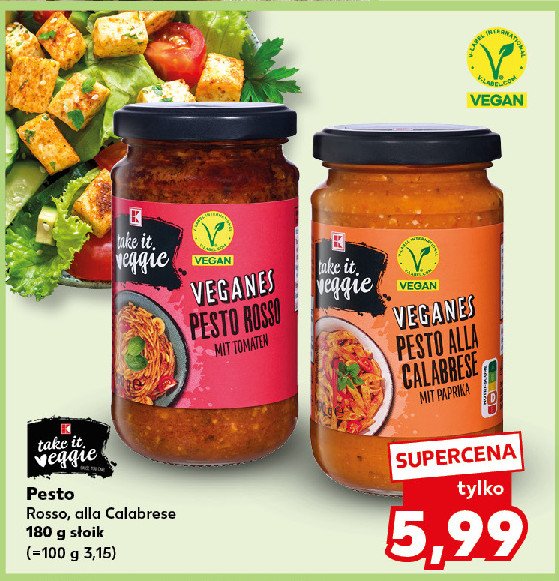 Pesto rosso K-classic takie it veggie promocja w Kaufland