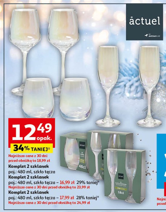 Komplet szklanek poj. 480 ml szkło tęcza Actuel promocja