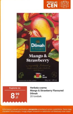 Herbata czarna Mango & Strawberry Flavoured Dilmah promocja w Biedronka