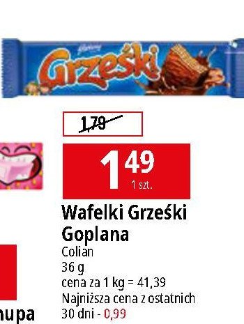 Wafelek kakaowy w czekoladzie deserowej Grześki promocja