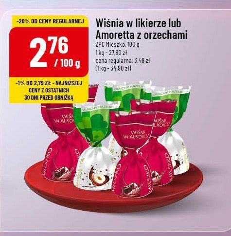 Praliny wiśnie w likierze Mieszko promocja