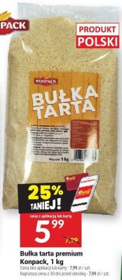 Bułka tarta premium Konpack, 1 kg promocja w Twój Market