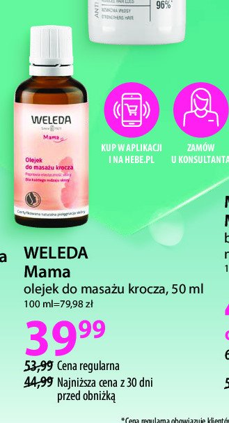 Olejek do masażu krocza WELEDA MAMA promocja