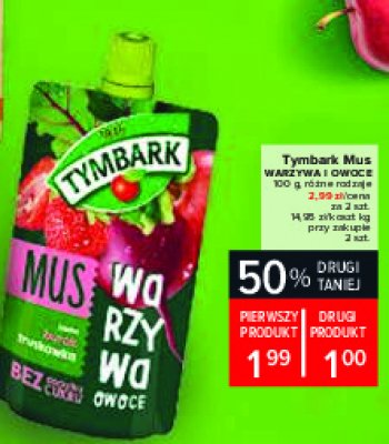 Mus jabłko-burak-truskawka Tymbark mus promocja