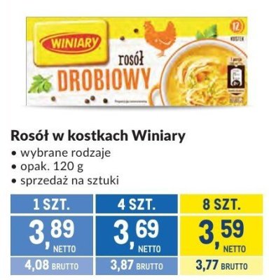 Rosół w kostkach Winiary różne rodzaje promocja w Makro
