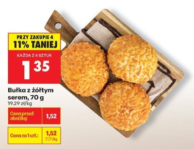 Bułka z żółtym serem, 70 g promocja w Biedronka