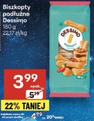 Biszkopty podłużne Dessimo promocja w Delikatesy Centrum