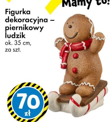 Figurka dekoracyjna – piernikowy ludzik ok. 35 cm promocja w Tedi