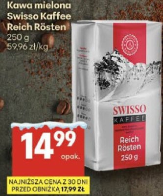 Kawa mielona Swisso Kaffee Reich Rösten promocja w Delikatesy Centrum