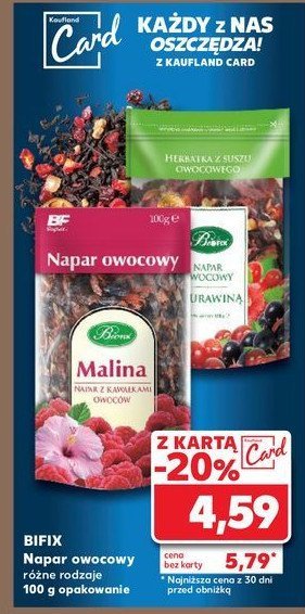 Herbatka z suszu owocowego napar z żurawiną Bifix napar owocowy promocja w Kaufland